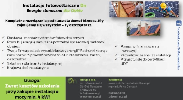 Instalacje Fotowoltaiczne On 2