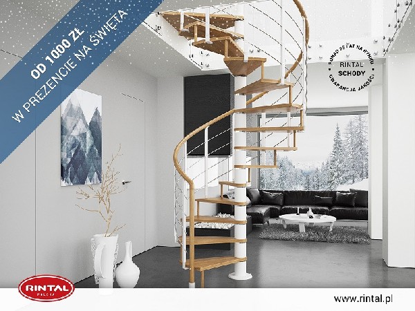 Rintal Polska to od wielu lat wiodący producent schodów do wnętrz. Grudzień to wyjątkowy czas - czas zmian, czas przejścia, czas obdarowywania siebie i innych. Dlatego to właśnie w grudniu firma oferuje swoim Klientom wyjątkowy prezent - zniżkę od 1000 zł na zakup schodów. To niepowtarzalna okazja, aby wyposażyć swoje wnętrze w doskonałej jakości schody z długoletnią tradycją. Przy zakupie modeli w cenie do 25 000 zł Klienci otrzymują rabat 1000 zł, natomiast w przypadku schodów droższych niż 25 000 zł zniżka wynosi aż 2000 zł. Od 01.12 do 31.12.2021 r. możecie Państwo skorzystać oferty przy zakupie schodów wraz poręczami i montażem. Zapraszamy do zapoznania się ze szczegółami promocji, a także ze wzbogaconą o nowe modele schodów ofertą Rintal. Wszystkie informacje dostępne są na stronie internetowej: www.rintal.pl. Doradcy Rintal są do dyspozycji na terenie całego kraju. Pomiar, projekt oraz fotorealistyczna wizualizacja schodów GRATIS!?www.rintal.pl e-mail: k.prabucka@rintal.pltel. Dział Handlowy: +48 58 532 42 55