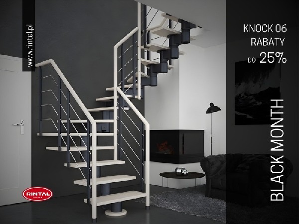 Black Month w Rintal Polska to najlepsza okazja na zakup schodów w bardzo atrakcyjnej cenie. Nasza firma zapewnia wyjątkowe promocje trwające przez cały listopad, które umożliwią Ci upiększenie wnętrza i jednocześnie zaoszczędzenie dużo pieniędzy. Oto, co mamy do zaoferowania:**Schody Knock 06 z Rabatem do 25%**: Nasze popularne schody Knock 06 teraz dostępne są w niesamowitej cenie. Klasyczny design i trwała jakość stworzą w Twoim domu niepowtarzalną atmosferę. Nie przegap okazji na zaoszczędzenie 25%!**Montaż Schodów z Rabatem do 50%**: W naszym zestawie Black Month oferujemy również specjalną promocję na montaż schodów. Teraz możesz cieszyć się pięknymi schodami w swoim domu, przy obniżonych o 50% kosztach montażu.**Schody z drewna jesionowego z rabatem do 40%**: Jeśli marzysz o eleganckich schodach z drewna jesionowego, to jest właściwy moment. Teraz możesz oszczędzić 40% przy zmianie ze standardowego gatunku drewna na jesionowe.Nie przegap tych wyjątkowych ofert listopadowych  Black Month w Rintal Polska to idealna okazja, aby zainwestować w piękne, nowoczesne schody. Poznaj także nasze nowości produktowe: Niesowicie designerskie i niepowtarzalne schody Expresia oraz wyrafinowane, ?zakręcone? schody Trio Metal.Teraz schody stają się sztuką.?www.rintal.pl e-mail: schody@rintal.pltel. dział handlowy: +48 58 532 42 55