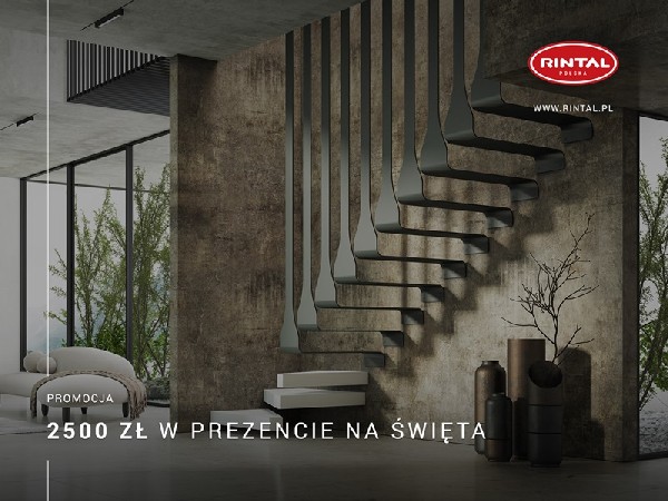 Grudzień to idealny miesiąc, aby sprawić sobie wymarzony prezent! To właśnie teraz firma Rintal, wiodący producent schodów do wnętrz, oferuje swoim Klientom wyjątkowy prezent - zniżkę 2500 zł na zakup schodów. To niepowtarzalna okazja, aby wyposażyć swoje wnętrze w doskonałej jakości schody z długoletnią tradycją i ponadczasowym designem. Od 01.12 do 31.12.2023 r. możecie Państwo skorzystać oferty przy zakupie schodów wraz poręczami i montażem. Zapraszamy do zapoznania się ze szczegółami promocji. Wszystkie informacje dostępne są na stronie internetowej: www.rintal.pl. Doradcy Rintal są do dyspozycji na terenie całego kraju. Pomiar, projekt oraz fotorealistyczna wizualizacja schodów GRATIS!?www.rintal.pl e-mail: k.prabucka@rintal.pltel. Dział Handlowy: +48 58 532 42 55