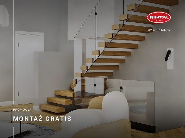 Wiosna to idealny czas odświeżenie swojego wnętrza i remonty! Tylko w kwietniu wiodący producent schodów do wnętrz oferuje swoim klientom wyjątkową promocję: Montaż schodów gratis! Teraz możecie Państwo zainwestować w nowoczesne schody Rintal z niepowtarzalnymi poręczami i balustradami bez dodatkowych opłat za montaż. Zniżka obowiązuje od 01.04 do 30.04.2024 r. przy zakupie schodów wraz poręczami i balustradami. Zapraszamy do zapoznania się ze szczegółami promocji, a także ze wzbogaconą o nowe modele schodów ofertą Rintal. Wszystkie informacje dostępne są na stronie internetowej: www.rintal.pl. Doradcy Rintal są do dyspozycji na terenie całego kraju. Pomiar, projekt gratis oraz fotorealistyczna wizualizacja schodów w promocji GRATIS!?www.rintal.pl e-mail: k.prabucka@rintal.pltel. Dział Handlowy: +48 58 532 42 55